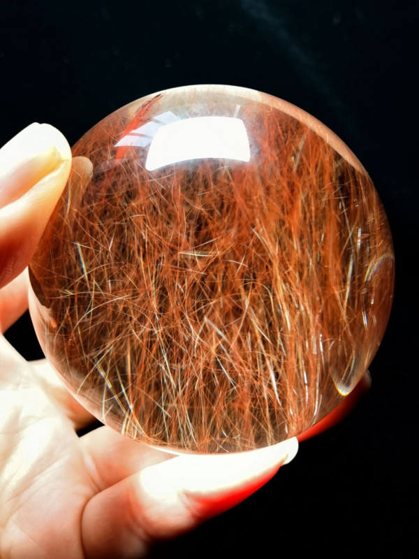 Museum Collection Tibetan High Altitude Red Rutilated Ball Sphere Orb Gem 2.48&apos;