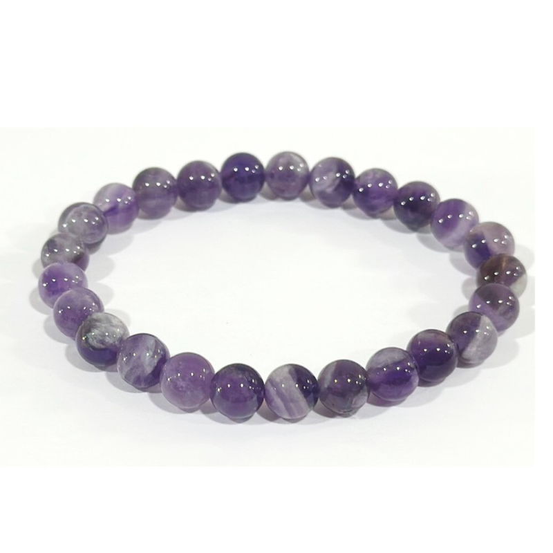 Amethyst Beaded Crystal Stone Healing Bracelet 8mm Beads Chakra Gift Stone