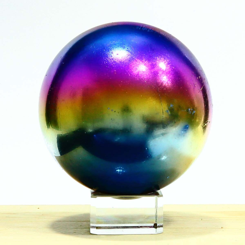 791g Natural Crystal Electroplated Rainbow Crystal Ball Quartz Sphere Healing