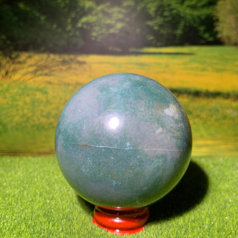 433G Natural Ocean Jasper Quartz Ball Crystal Sphere Mineral Specimen Healing