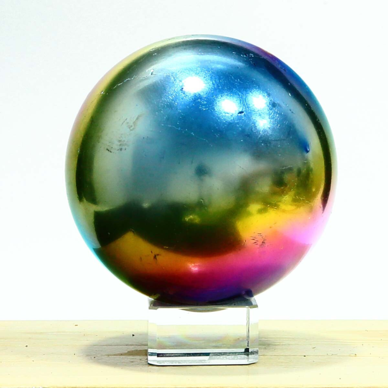877g Natural Crystal Electroplated Rainbow Crystal Ball Quartz Sphere Healing