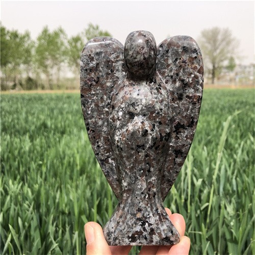 630g Natural Yooperlite Angel Hand Carved Reiki Quartz Crystal Skull Specimen Cr