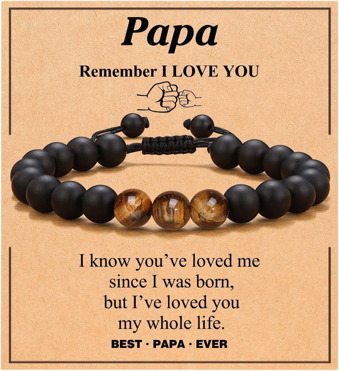 Birthday Gift Bracelet Christmas Father's Day Gift Accessories Tigereye Frosted Stone Men's Bracelet