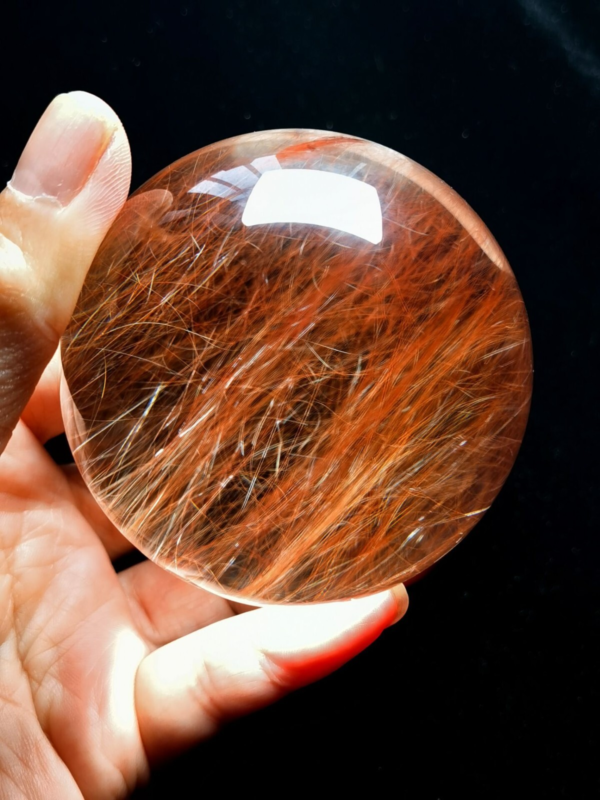 Museum Collection Tibetan High Altitude Red Rutilated Ball Sphere Orb Gem 2.48&apos;