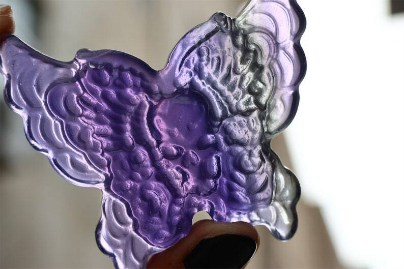 2.6" Natural Carved Fluorite Butterfly Reiki Crystal Skull Decor Crystal gift 1x