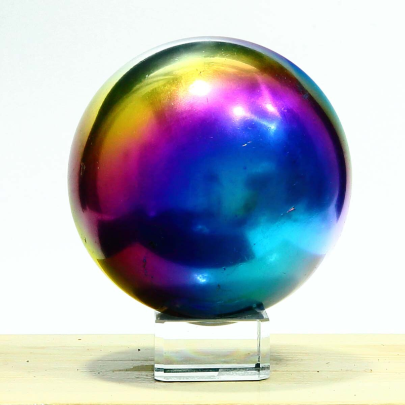 877g Natural Crystal Electroplated Rainbow Crystal Ball Quartz Sphere Healing