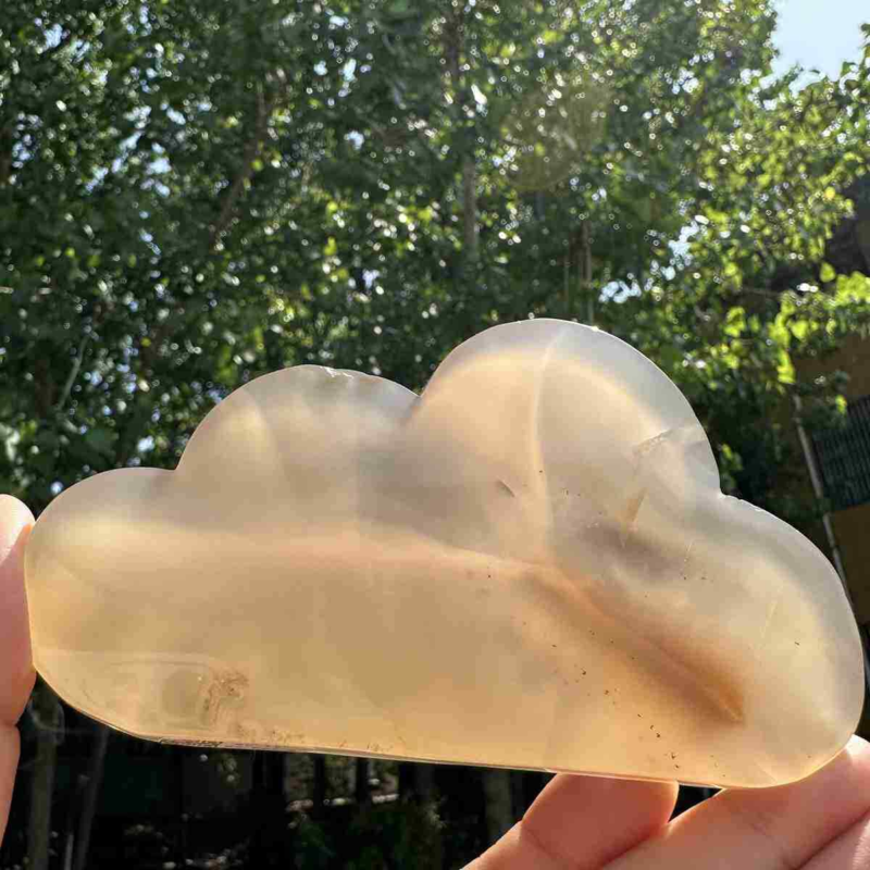 200g natural agate hand carved cloud skull quartz crystal cluster reiki