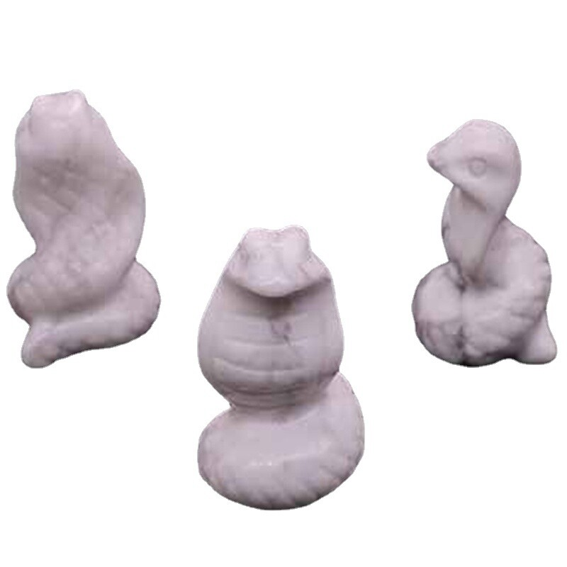 Natural Quartz Crystal Carved Snake Viper Healing Stone Cobra Animal Decor Reiki