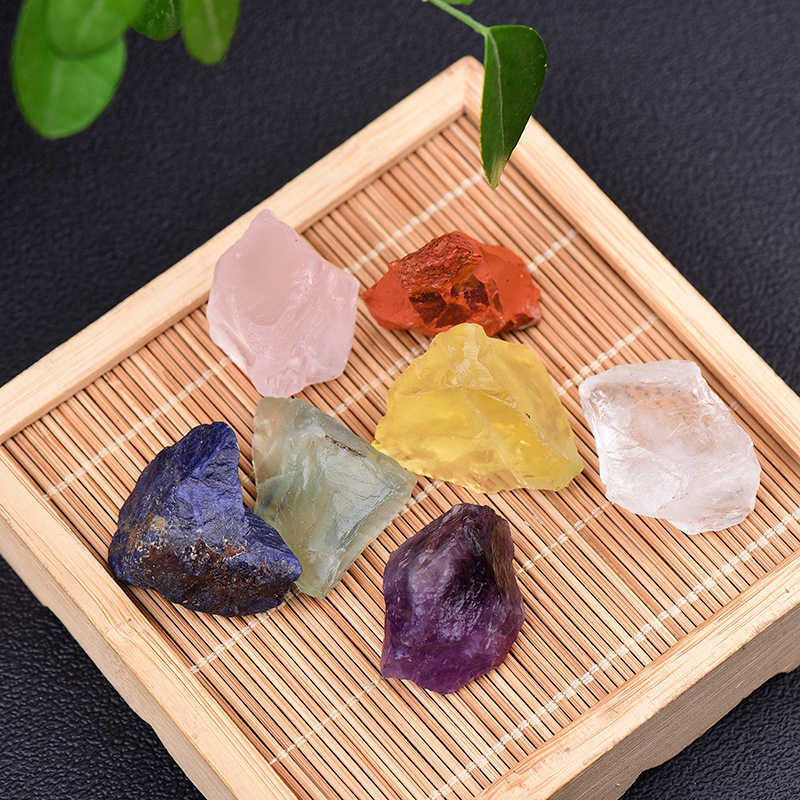 5Sets 7 Chakra Energy Natural Quartz Crystal Rough Reiki Balance Gemstone Gift
