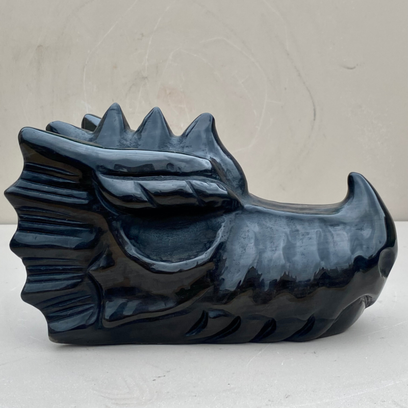 7.6LB natural obsidian carved dragon Head crystal ornaments Reiki energy healing