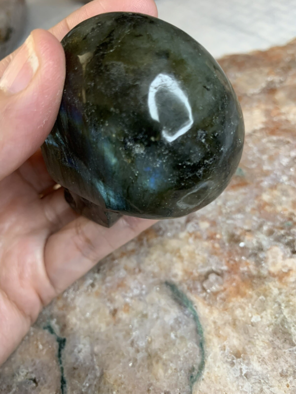 Labradorite Crystal Skull Small Hand Carved 2 1/2” Reiki Chakra Healing Stone