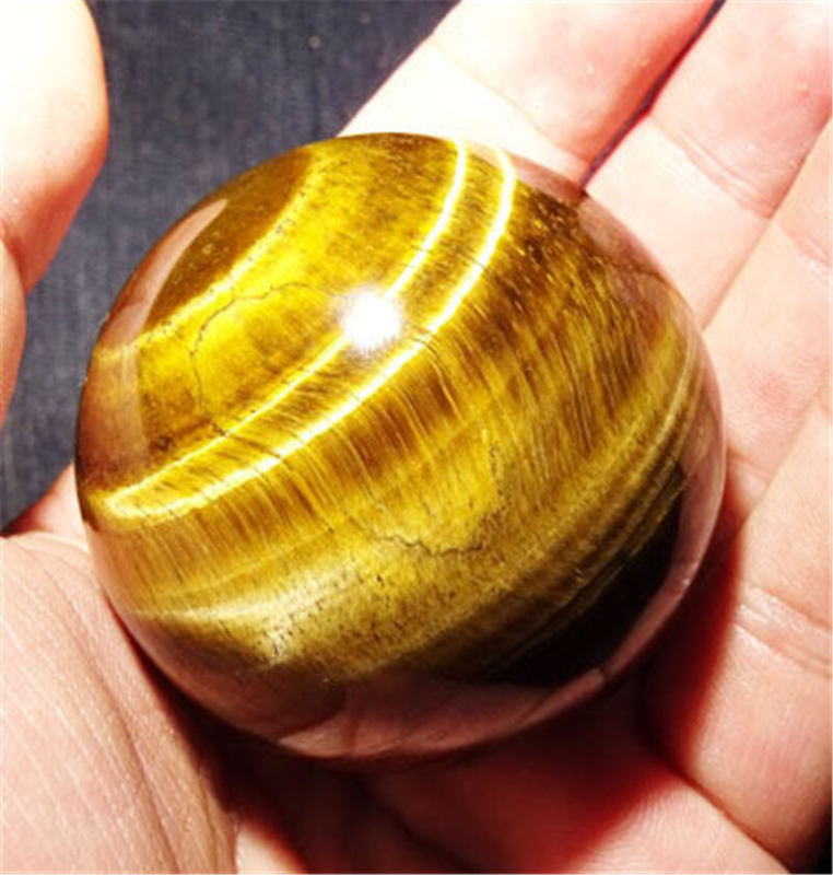 AAAA 40mm Natural Tiger&apos;s eye jasper sphere Quartz Crystal Ball Healing US Ship