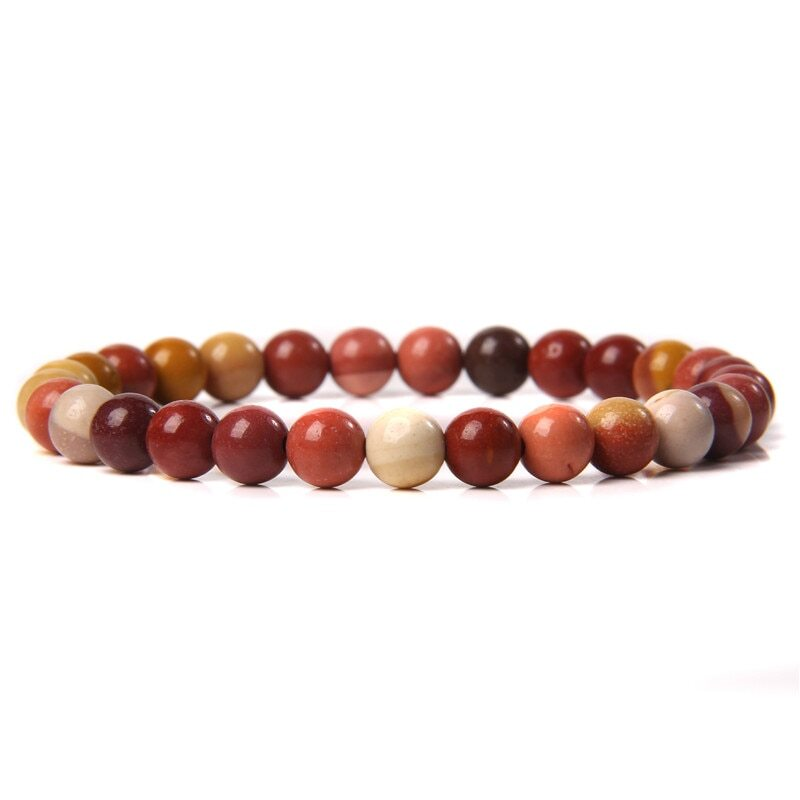 Handmade Natural 6mm Crystal Agates Stretch Bracelet for Women Men Jewelry Gifts