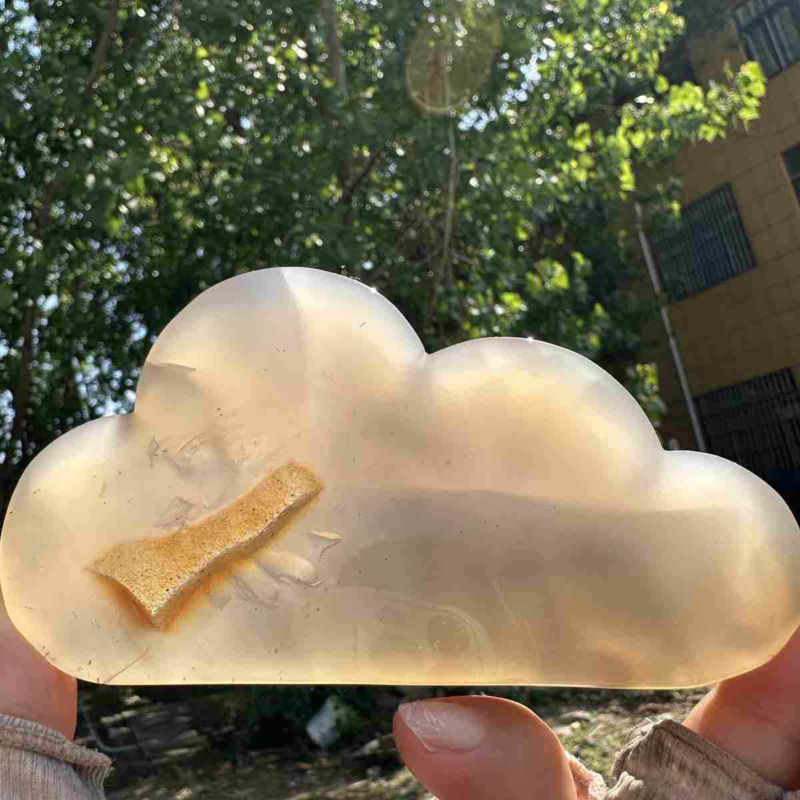 200g natural agate hand carved cloud skull quartz crystal cluster reiki