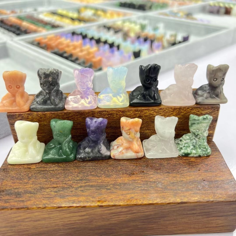 50pcs Natural Mini Mix quartz crystal carved skull Reiki  ornament random