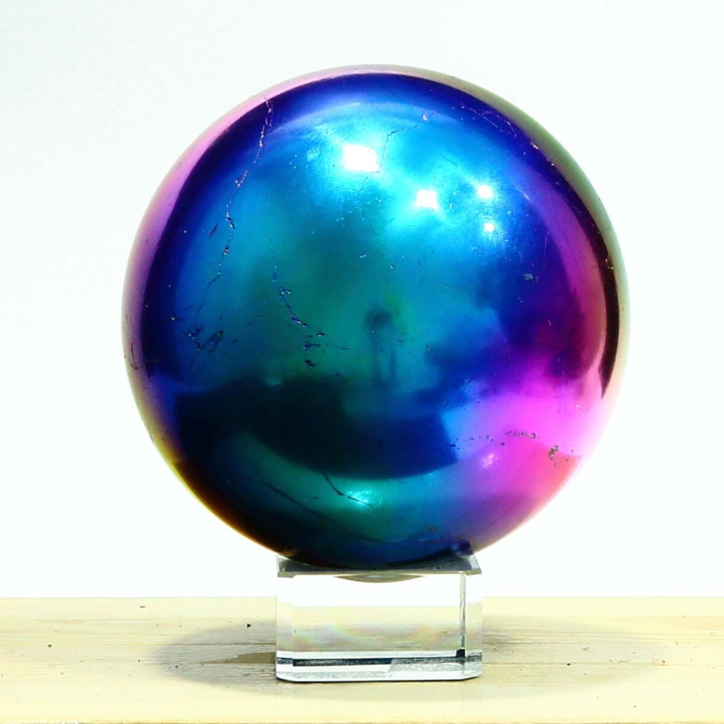 877g Natural Crystal Electroplated Rainbow Crystal Ball Quartz Sphere Healing