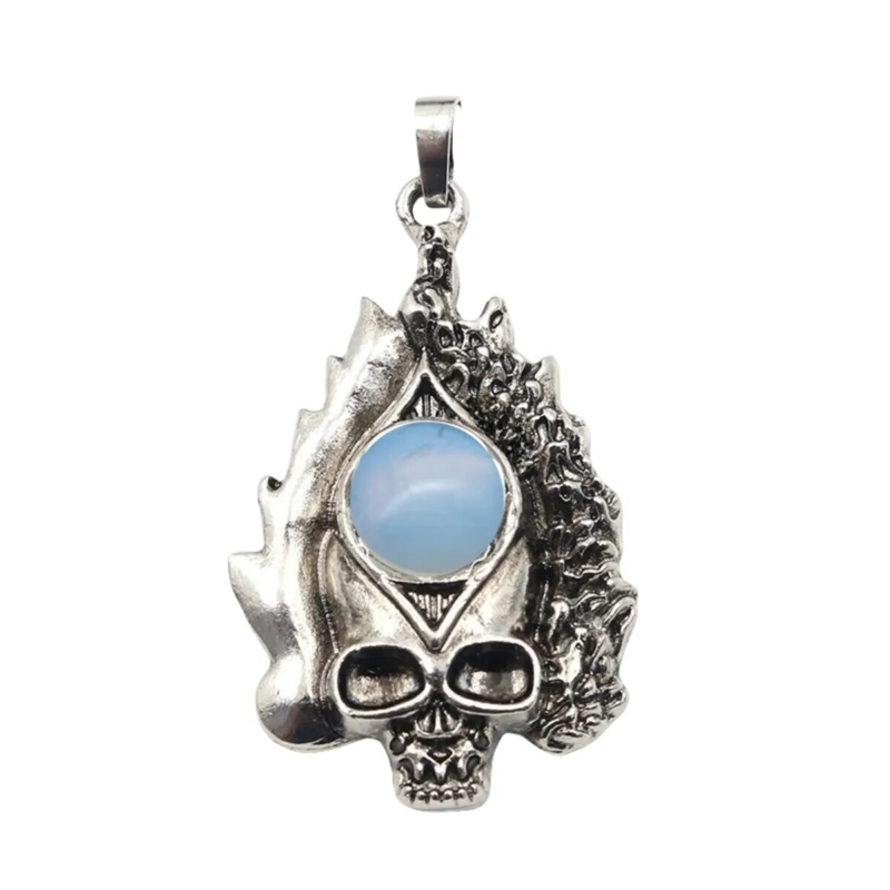 3P Fashion Gothic Skull Keychain Silver Skeleton Stone Pendant Keyring Jewelry
