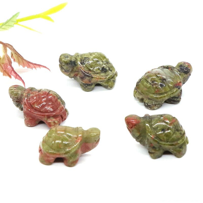 Natural Quartz Carved Longevity Tortoise Crystal Healing Gemstone Animal Turtle