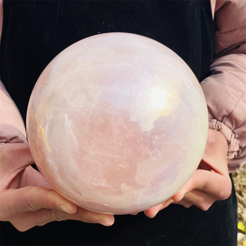 4780g  Rose Crystal Ball Treasure electroplated Powder Healing Sphere