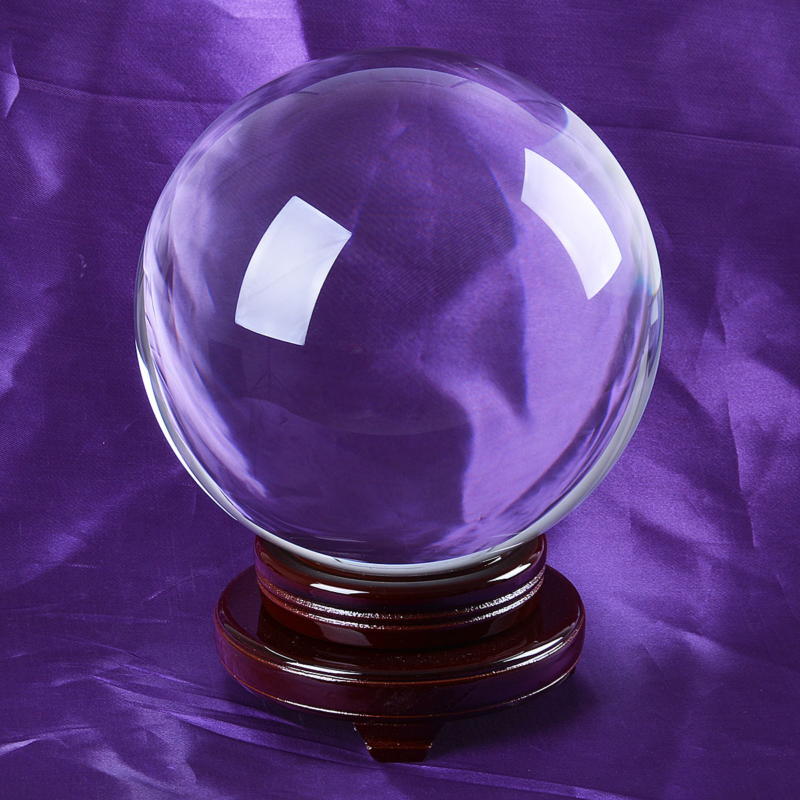LONGWIN 200MM Clear Crystal Ball 7.87Inch Glass Sphere Photo Prop Free Stand