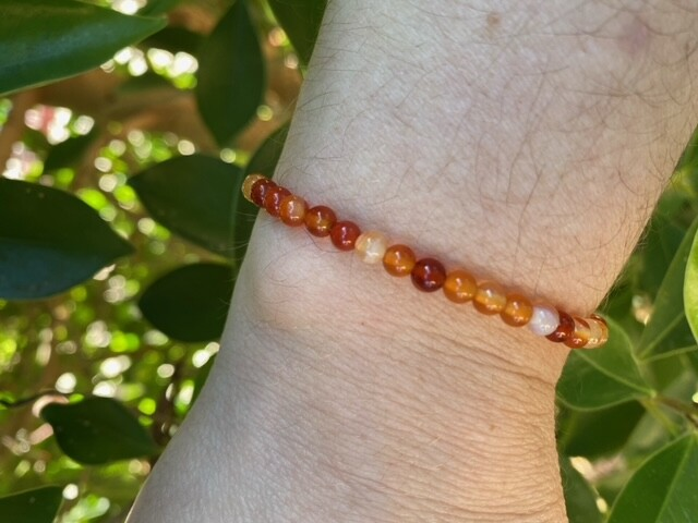 Natural Stone Stretch Bracelet 4mm - Healing Gemstone Beaded thin stackable USA