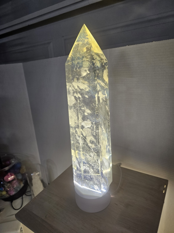 8.9LB 15" Huge Yellow Smelt Melting Quartz Crystal Point Tower Polished Healing