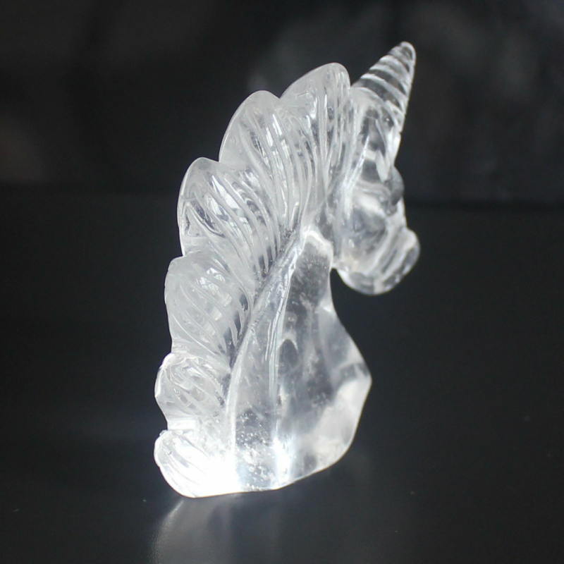 HLbshi Hand Carved Mixed Gemstone quartz crystal Unicorn animal Figurine Carving