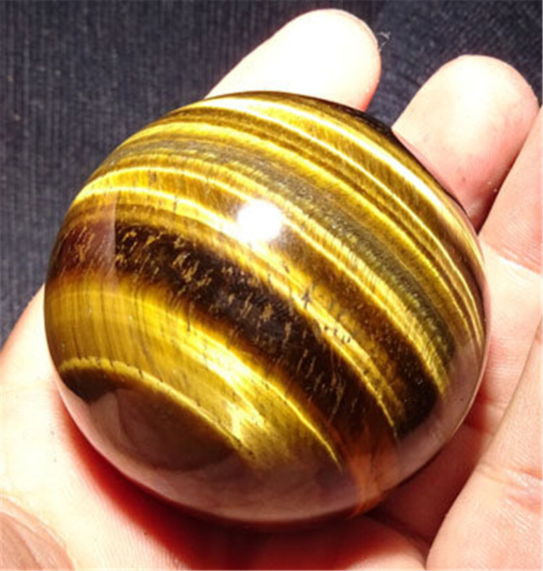 AAAA 40mm Natural Tiger&apos;s eye jasper sphere Quartz Crystal Ball Healing US Ship