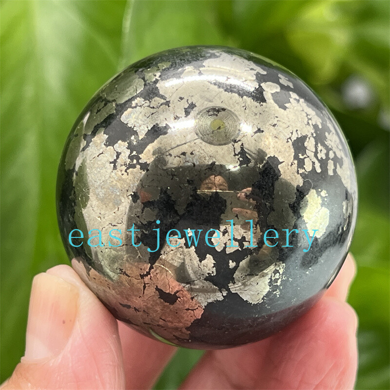 40mm+ Natural Chalcopyrite Carved sphere quartz crystal Ball Reiki Healing 1pc
