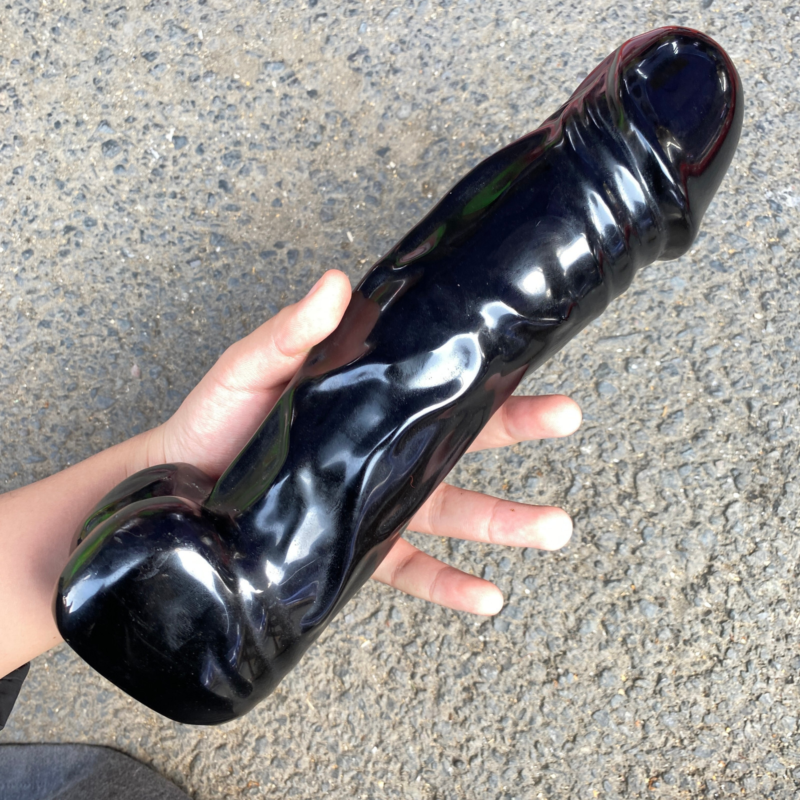 1pc Natural Obsidian Quartz penis skull hand carved crystal reiki healing gift