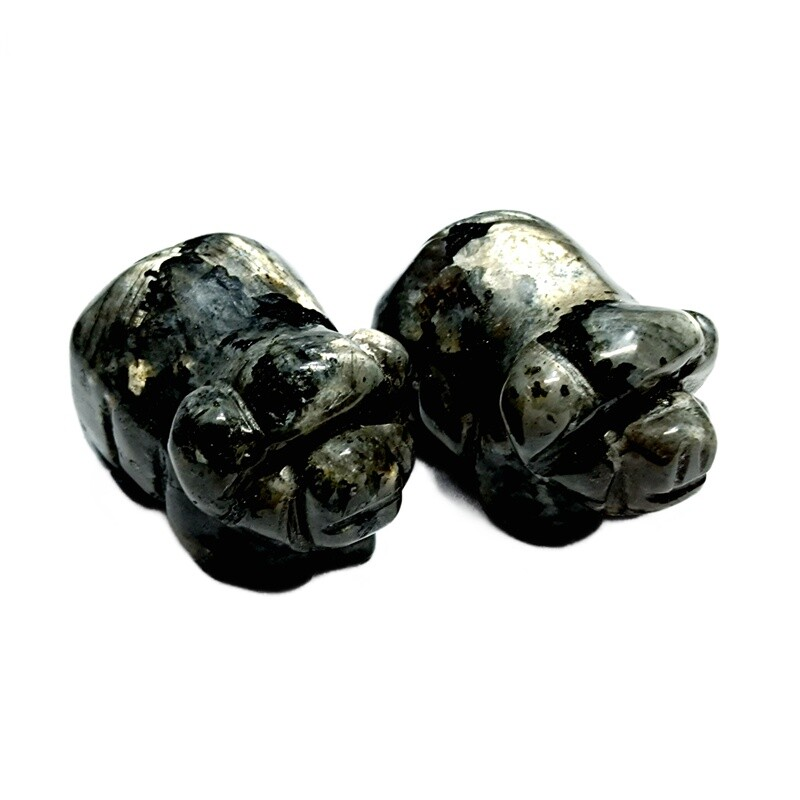 Natural Quartz Crystal Skull Carved Pig Healing Stone Wild Boar Piggy Animal Gem