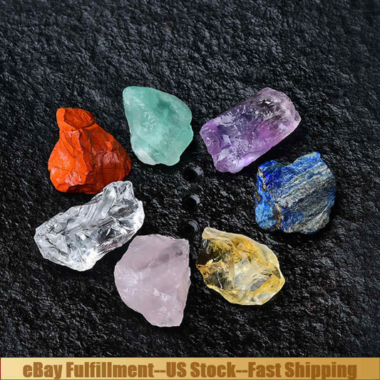 7 Chakra Healing Crystal Stone Set Natural Rock Quartz Balance Stone W/ Pouch US