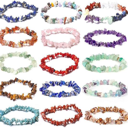 Colorful Natural Crystal Gravel Irregular Crystal Women's Bracelet