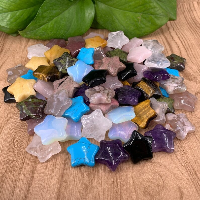 Mix Material Crystal Star Carving Pendants Collection Reiki Heal Wholesale Gift