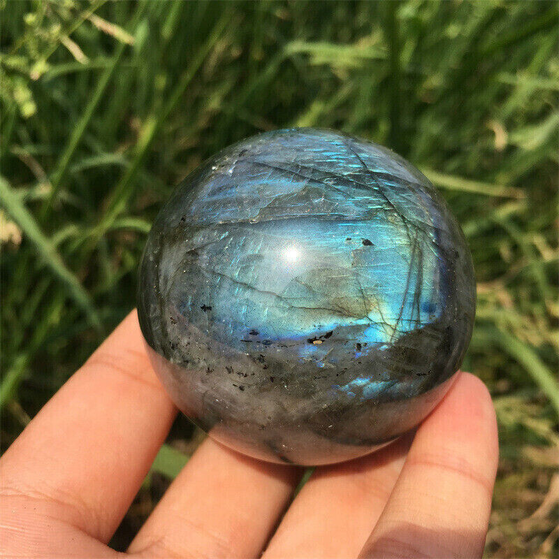 60mm Natural Labradorite Quartz Sphere Crystal Ball Rainbow Reiki Energy Healing