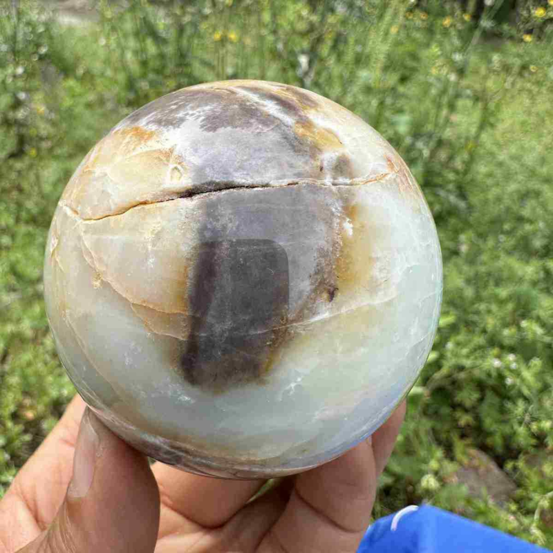 360g Natural Amazonite Quartz Sphere Crystal Polished Ball Reiki Healing Decor