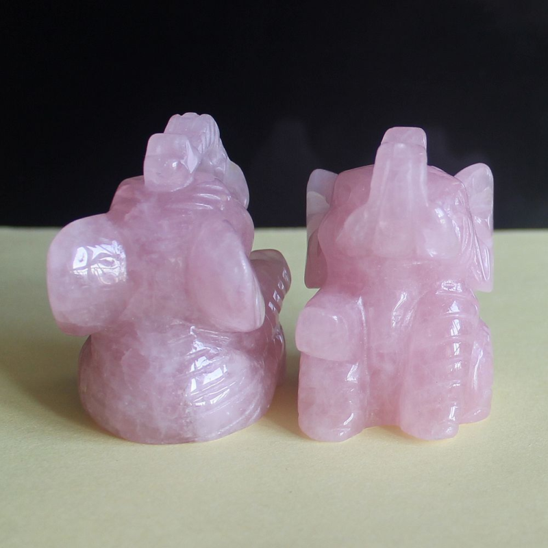 Carved gemstone crystal sitting elephant figurine animal carving home decor 2&apos;&apos;