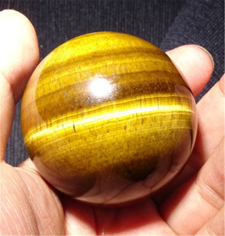 AAAA 40mm Natural Tiger&apos;s eye jasper sphere Quartz Crystal Ball Healing US Ship