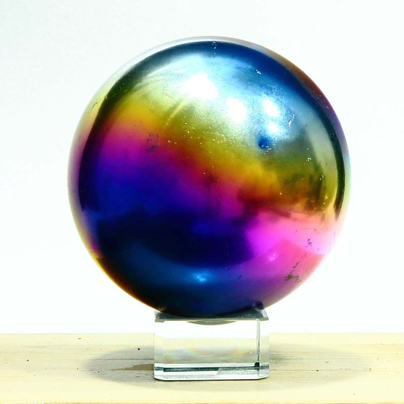 877g Natural Crystal Electroplated Rainbow Crystal Ball Quartz Sphere Healing