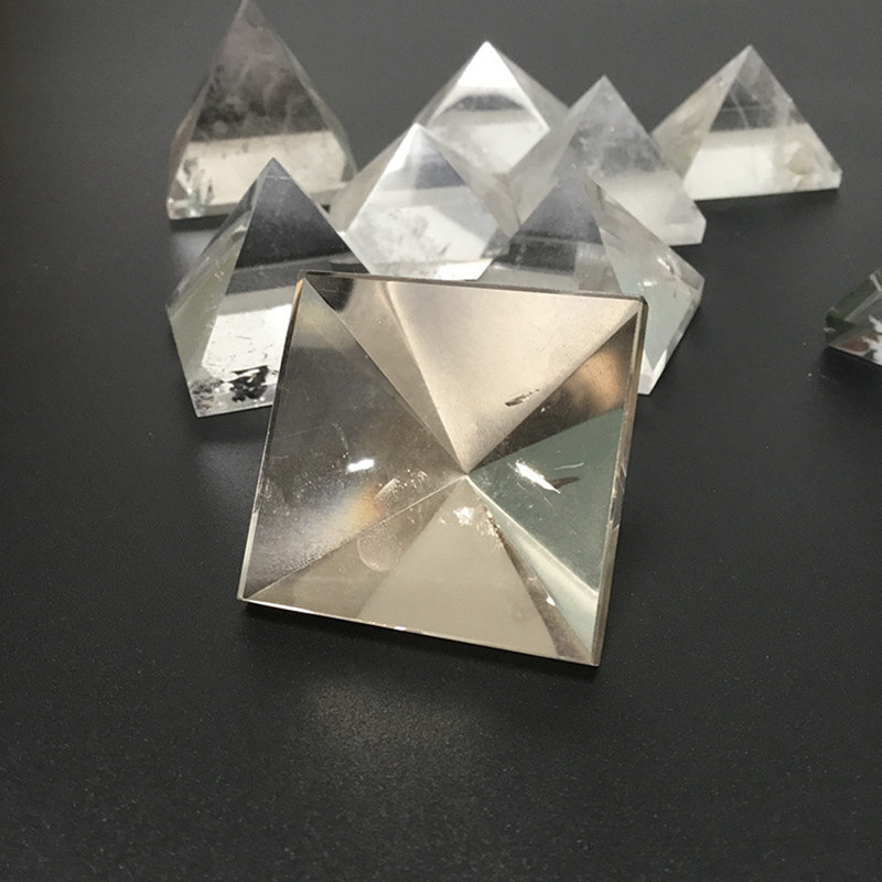 Natural Clear Quartz Crystal Orgone Energy Pyramid Healing Mineral Stone Tower