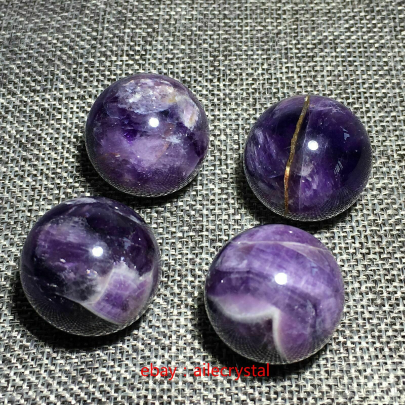Natural Dreamy Amethyst Sphere Quartz Crystal Ball Reiki Healing 5PCS