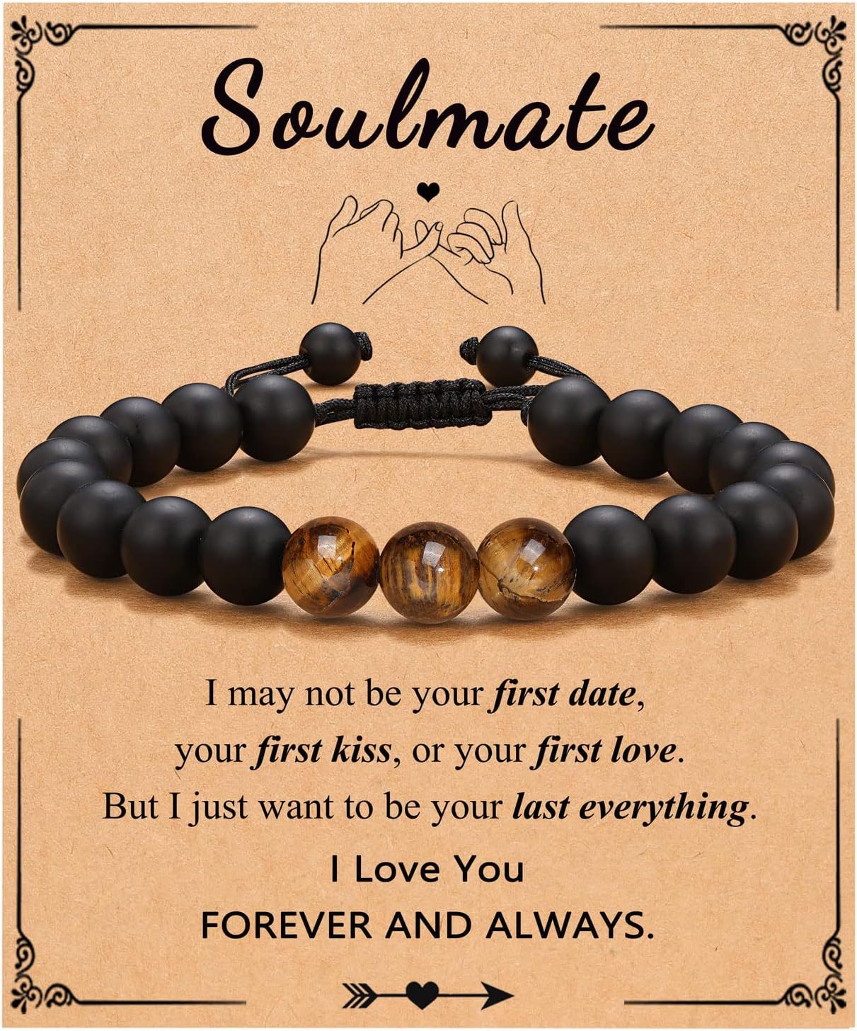 Birthday Gift Bracelet Christmas Father's Day Gift Accessories Tigereye Frosted Stone Men's Bracelet