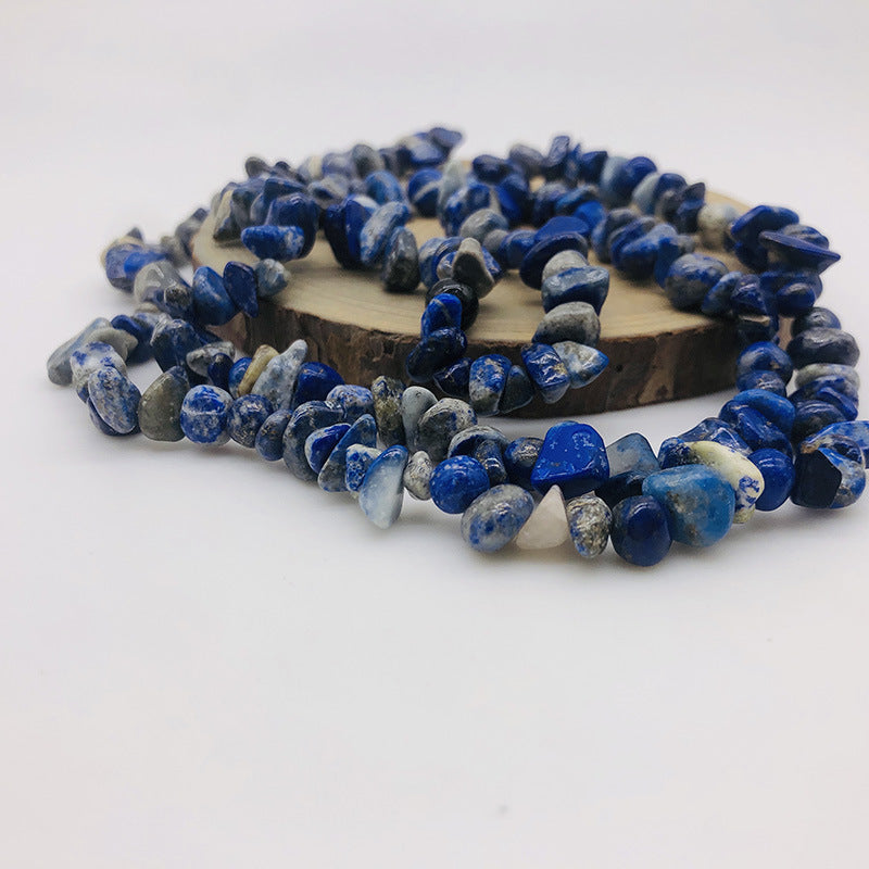 Natural Crystal Perforated Stone Chain Semi-Finished Products with Holes and Shape Scattered BeadsdiyBracelet Accessories Cross-Border Perforated Gravel