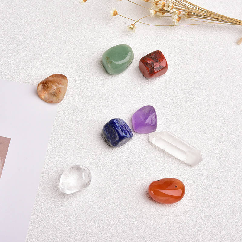 5Sets Natural Quartz Crystal Gemstone 7 Chakra Healing Balance Tumbled Stones