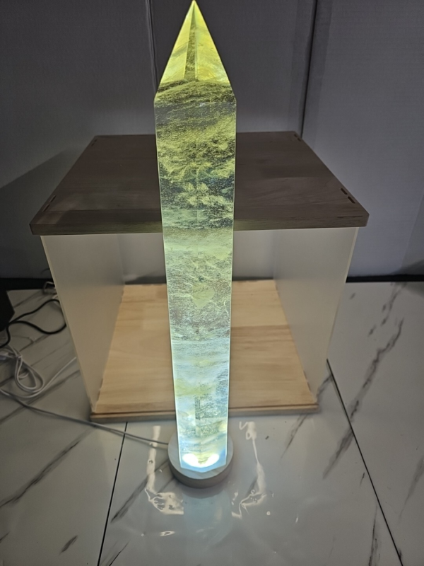 6.08LB  Yellow Smelt Melting Quartz Crystal Point Tower Polished Healing