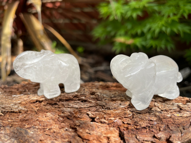 Elephant Hand Carved Gemstone Figurine | Crystal Elephant | Healing Animal