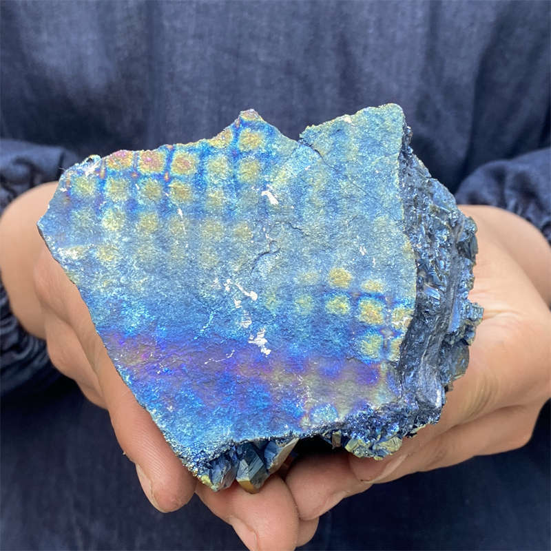 440g Electroplate Rainbow cluster quartz crystal mineral specimen reiki healing