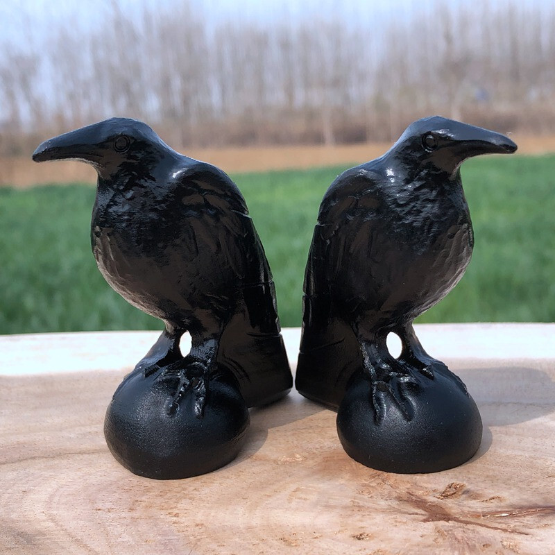 Natural obsidian crystal hand carved Raven skull Quartz reiki Decoration 1pc