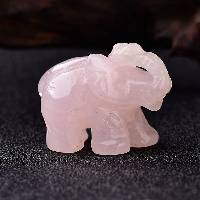 5x Natural Rose Quartz Crystal Carved Elephant Healing Rock Gemstone Animal Gift