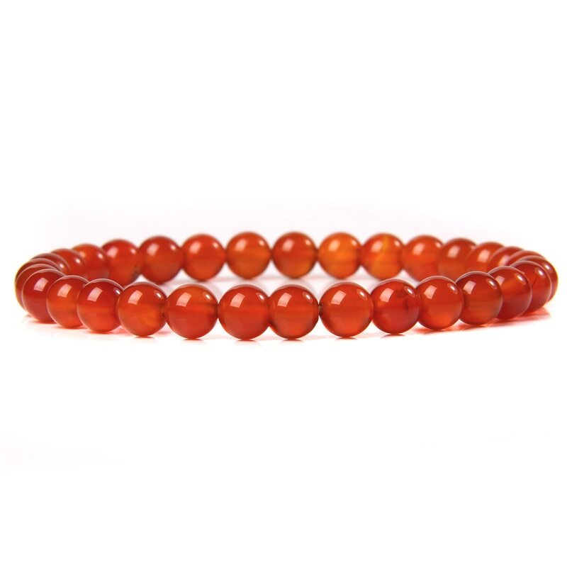 Handmade Natural 6mm Crystal Agates Stretch Bracelet for Women Men Jewelry Gifts
